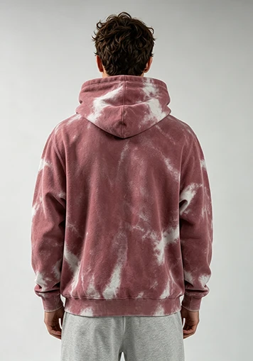 Custom Tie-Spray Wash Pullover Hoodie with Vintage Faded Effect