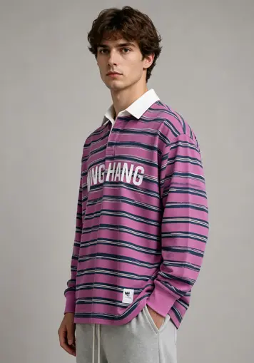 Striped Polo Long Sleeve Shirt