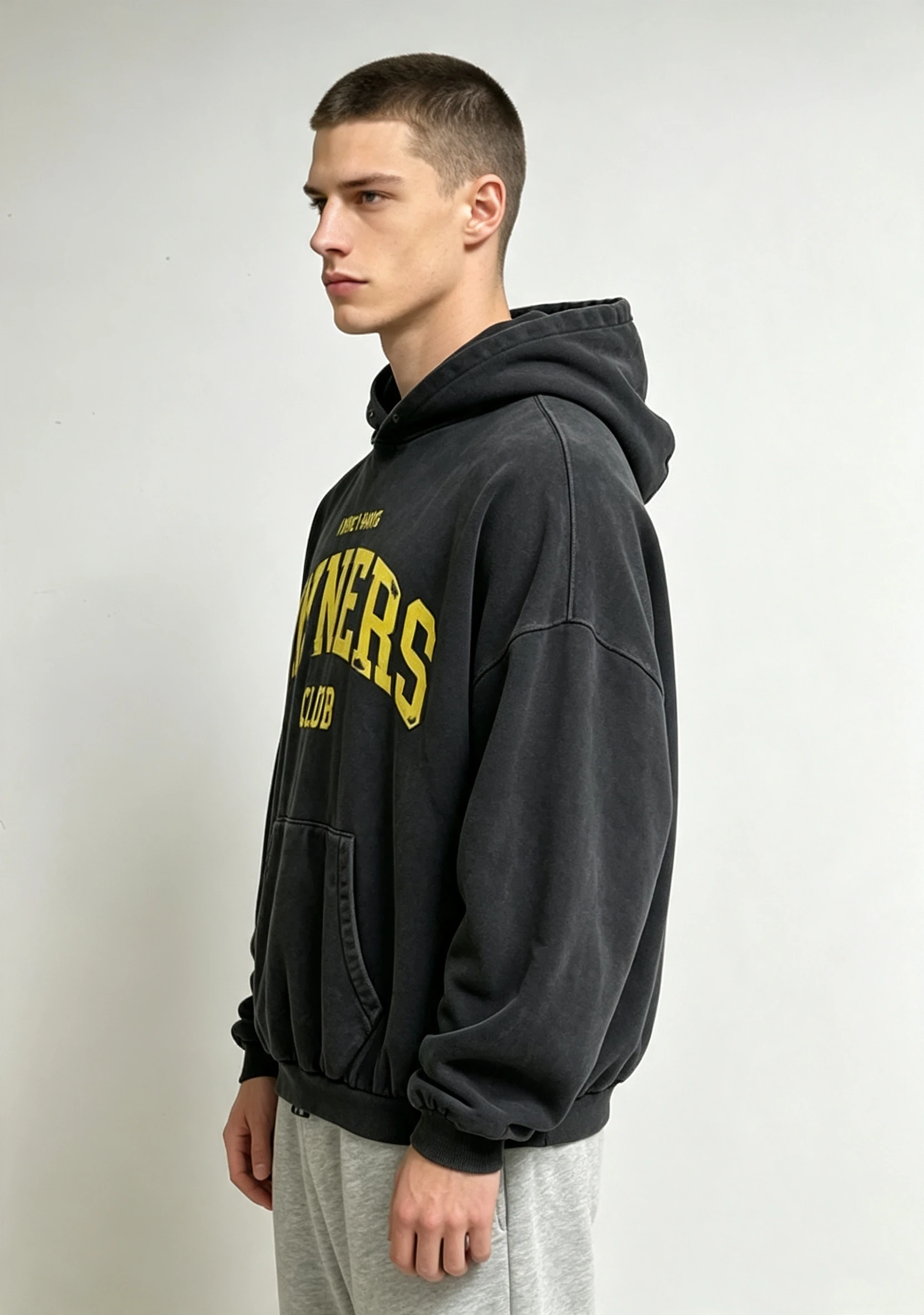 Custom 450 GSM Heavyweight Washed Hoodie with Distressed Print