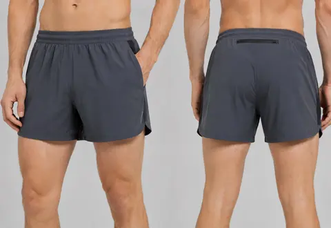Men Quick Dry Running Shorts With Zipper Back Pocket, Custom OEM ODM Fitness Workout Sports Activewear